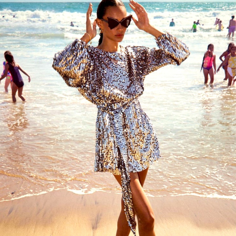 Zara silver sequin mini dress!